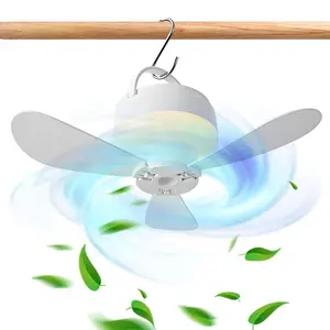 Joytutus Rechargeable Portable USB Small Ceiling Unit with Warm Light, 3/5 Speeds for Camping Tent, RV Outdoor Use