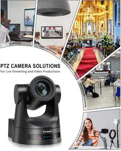 FoMaKo NDI PTZ Camera Bundle AI Auto Tracking 20X Optical Zoom PoE HDMI PTZ Camera for Church Worship PTZ Camera Controller BN202(PTZ Bundle KN20Ax2+KC608)(NDI 6 & NDI HX3 Certified)