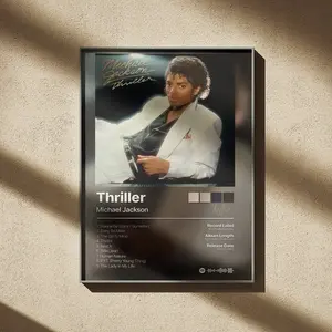 Thriller Michael Jackson Album Cover Poster - Iconic 1982 Pop Masterpiece Wall Art - Thriller Era Music History Print - Unique Gift for Michael Jackson Fans (Unframed)