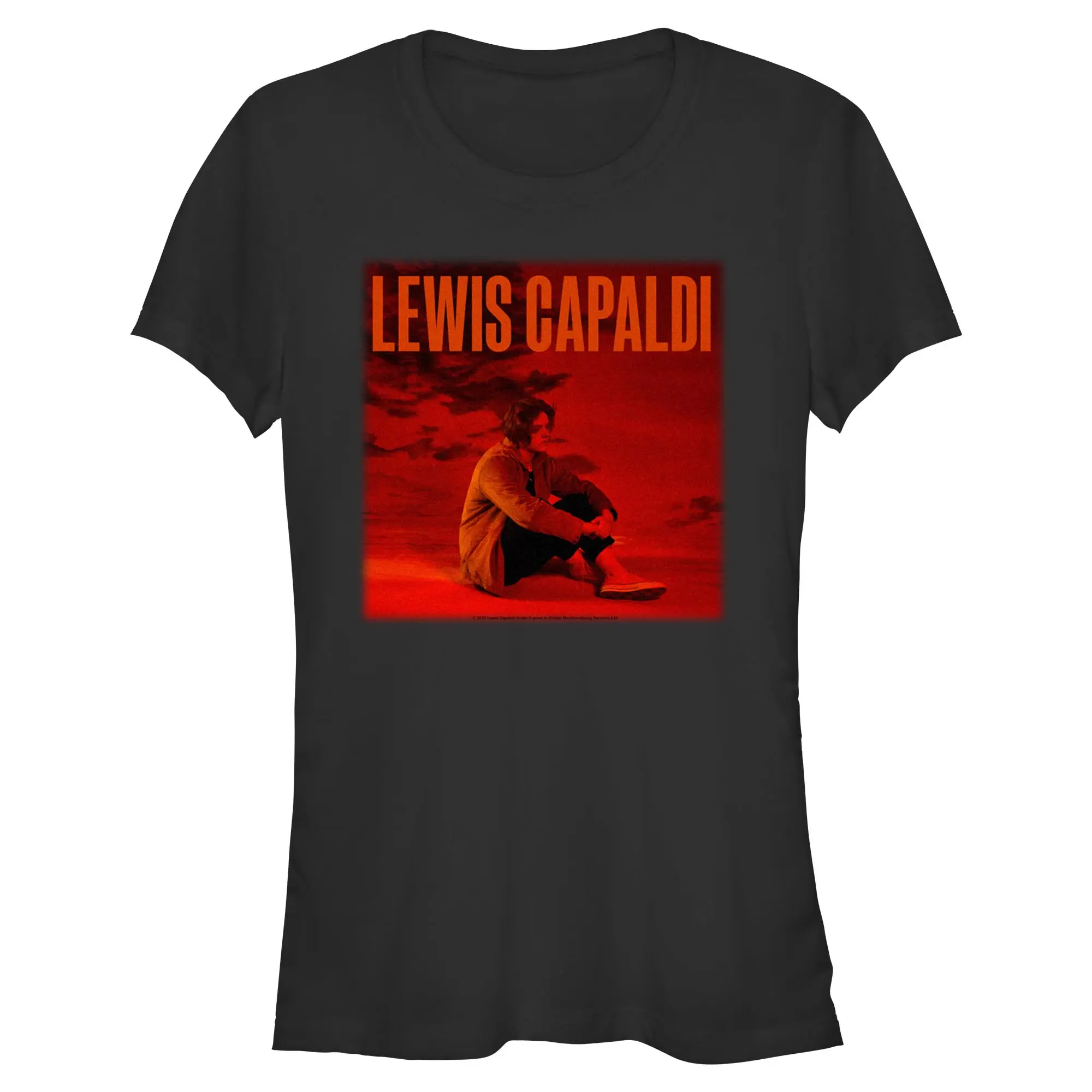 Women's Stylish Fit Short-Sleeve Printed Lewis Capaldi Red Sky Cover T-Shirt