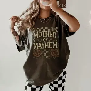 [Sale Up To 50%] Comfort Colors Mother Of Mayhem TShirt Edgy Mom Shirt For Cool Mom Gift Funny Mothers Day Tshirt Trendy Comfort Colors Tired Mom Top Badass Mama Graphic Tee