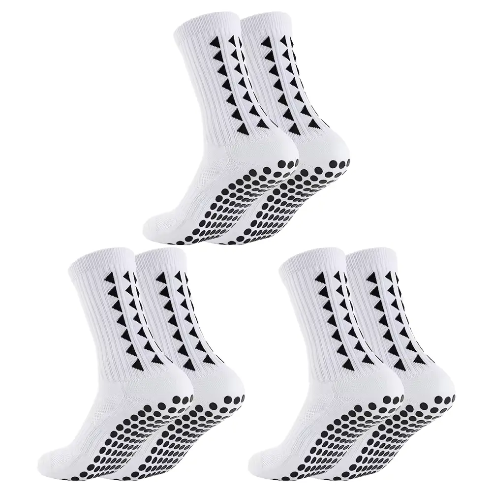 Men's Athletic Non-Slip Floor Socks with Dot Rubber Grips, 3/4/6 Pairs Options