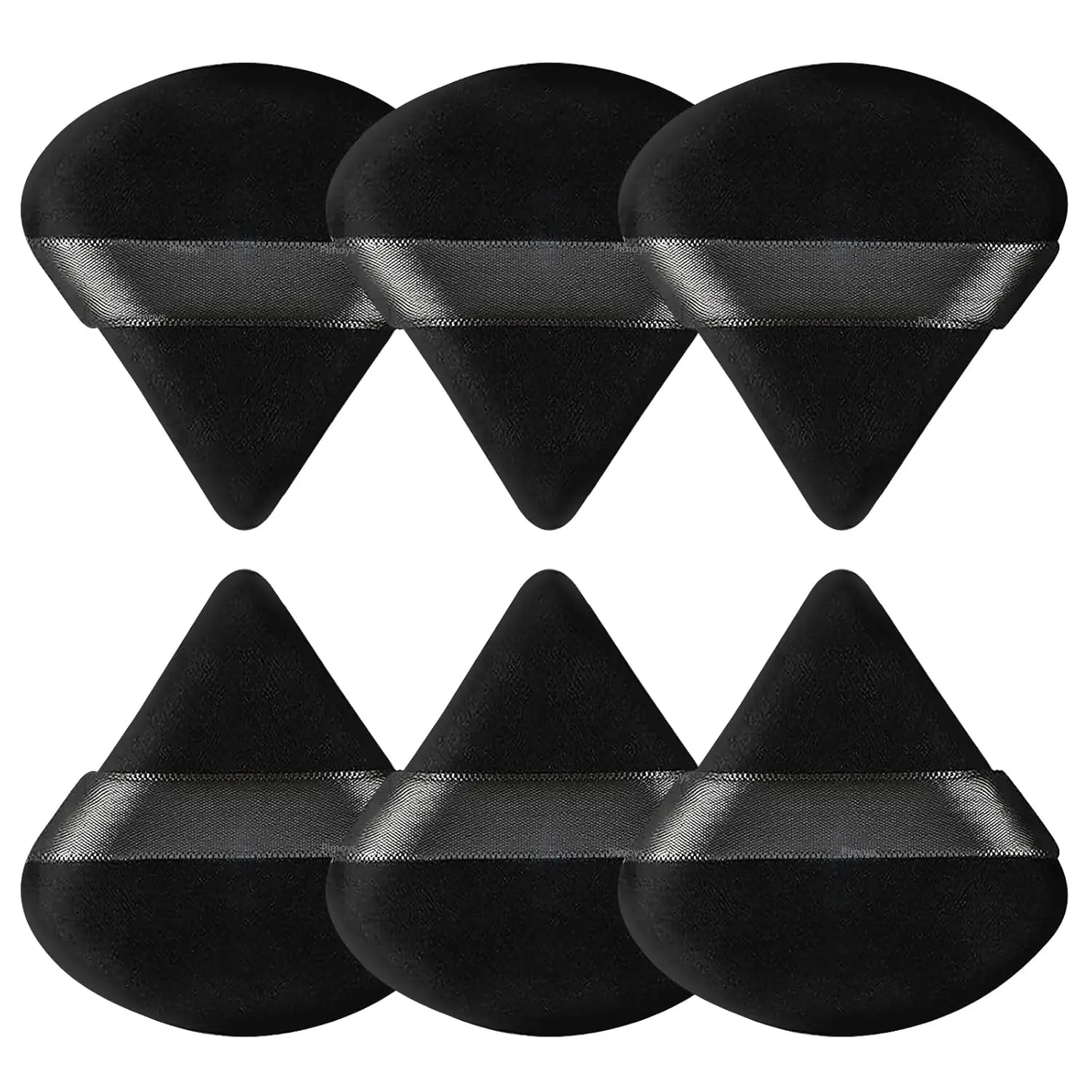 Halloween Fall Gift Powder Puffs, 6 Pack Triangle Makeup Puff, Black