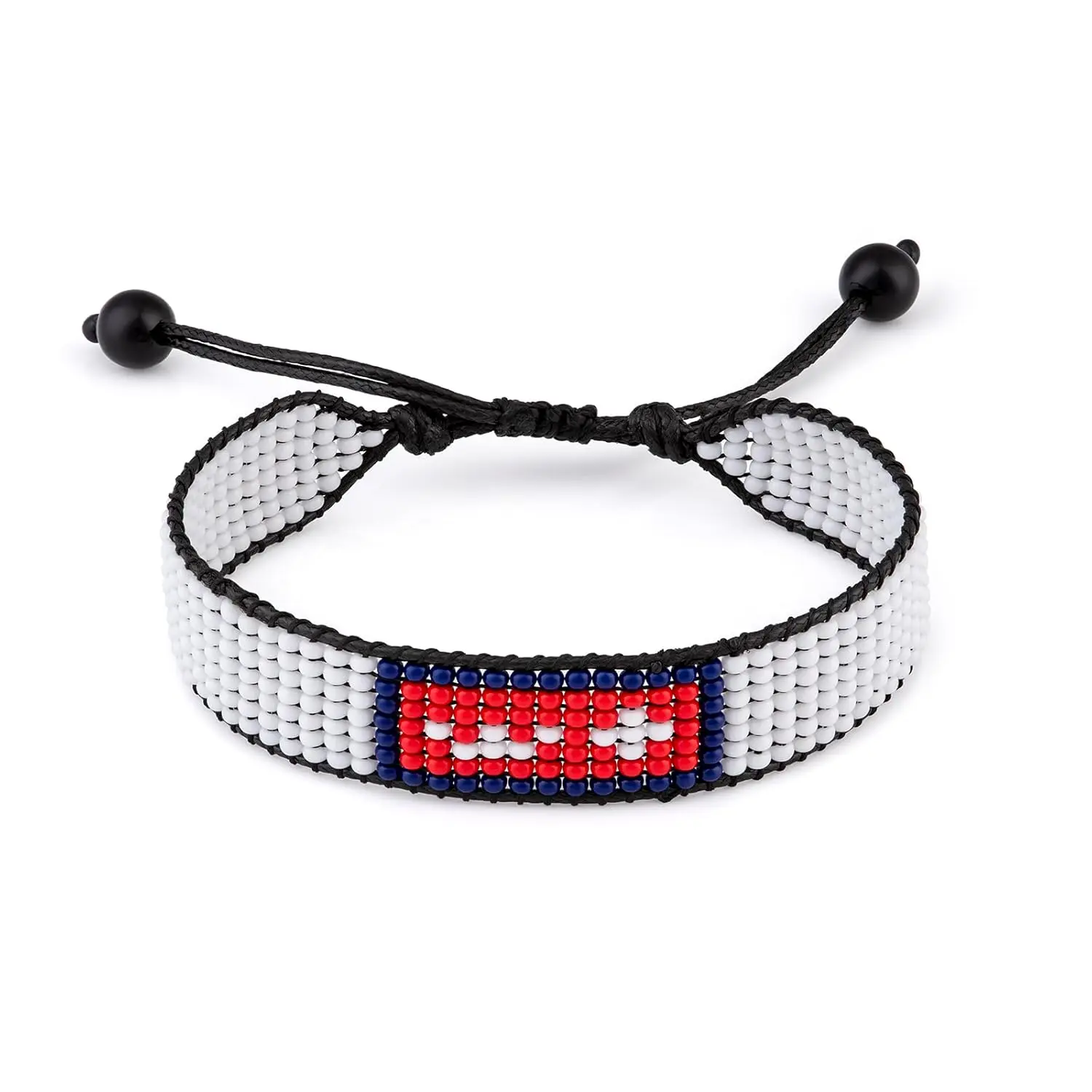 Nepal Flag Beaded Bracelet, Adjustable, Boho Style Rope Bracelet for Women, Men