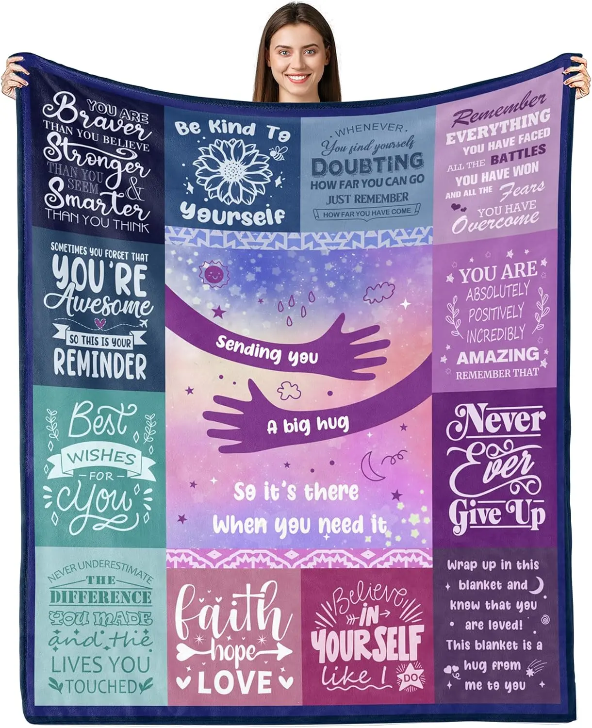 Get Well Gifts for Women, Inspirational Gifts Blanket 60"x50", Hug/Healing Blanket for Women, After Surgery Gifts, Sympathy Gift for Friend Sister, Feel Better Gift, Soft Comfort Throw Blanketa