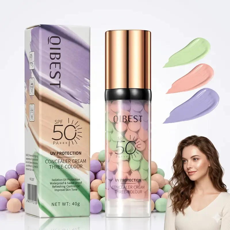 2PCS 3-in-1 SPF 50+ PA+++ Color Correcting Face Primer – Sunscreen Makeup Base, Tone-Up Cream, Oil Control, Hydrating & Pore Blurring Primer for Flawless-Looking Skin #SummerVibes