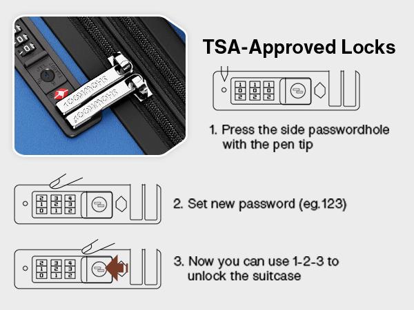 SHOWKOO 3-Piece Luggage Hardside Expandable Full PC Lightweight Carry On (20in/24in/28in) Suitcase Sets with Double Spinner Wheels TSA Lock, Sea Blue Gift for Travel,School,Business