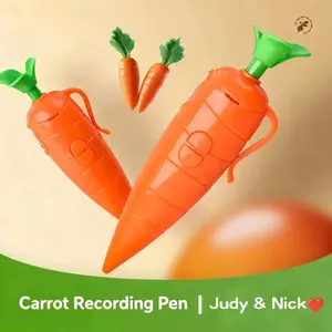 Judy & Nick Carrot Voice Recorder Electronic Sound Toy Can Write Graffiti Ballpoint Pen Novelty Voice Recorder Pen Gift