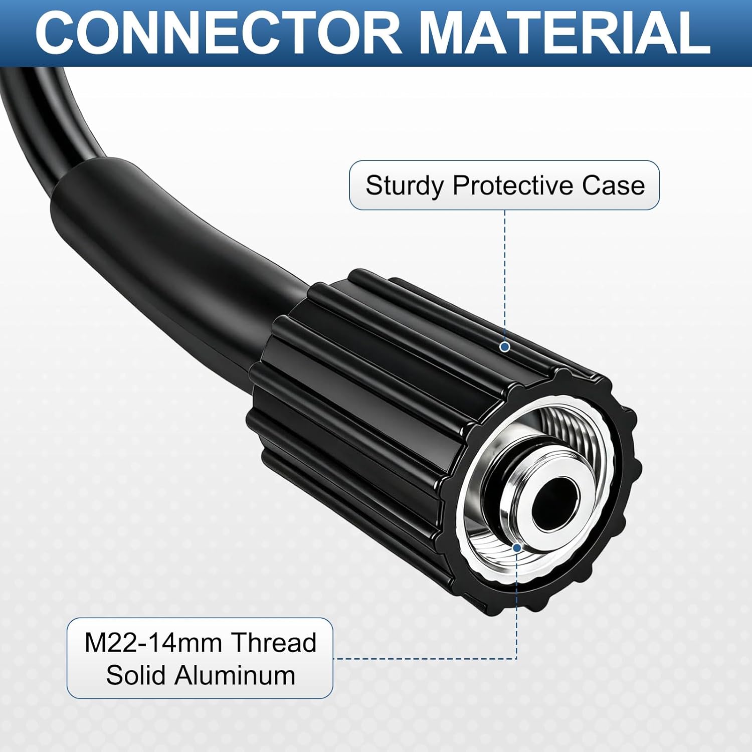 50FT High Pressure Washer Extension Hose 1/4" inch Fittings Kink Resistant Power Washer Replacement Hose