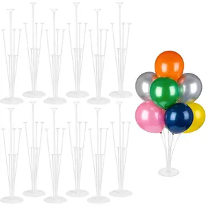 12 Pack Balloon Stands for Table - 27.56 Inch  Balloon Arch Kit, Balloon Sticks with Base for Party Decorations, Centerpieces & Celebrations