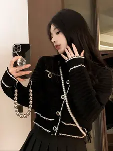 Spring New Limited-Time Sale Solid Color Long Sleeve Campus Style Knitted Cardigan for Women