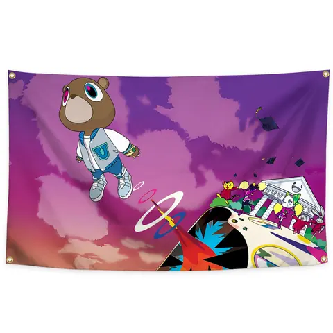KW Graduate Music Tapestry Rapper Flag 3x5 Feet for Room Man Cave Wall Decor College Dorm Room Decoration,Outdoor,Parties,Home,Bedroom,Indoor Decoration Tapestry