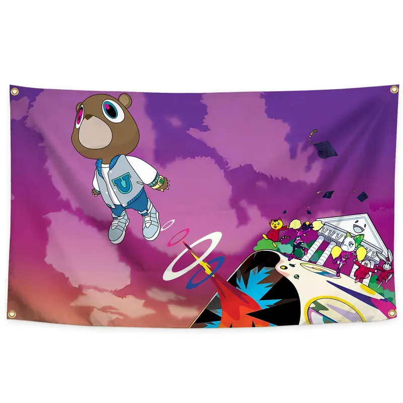 KW Graduate Music Tapestry Rapper Flag 3x5 Feet for Room Man Cave Wall Decor College Dorm Room Decoration,Outdoor,Parties,Home,Bedroom,Indoor Decoration Tapestry