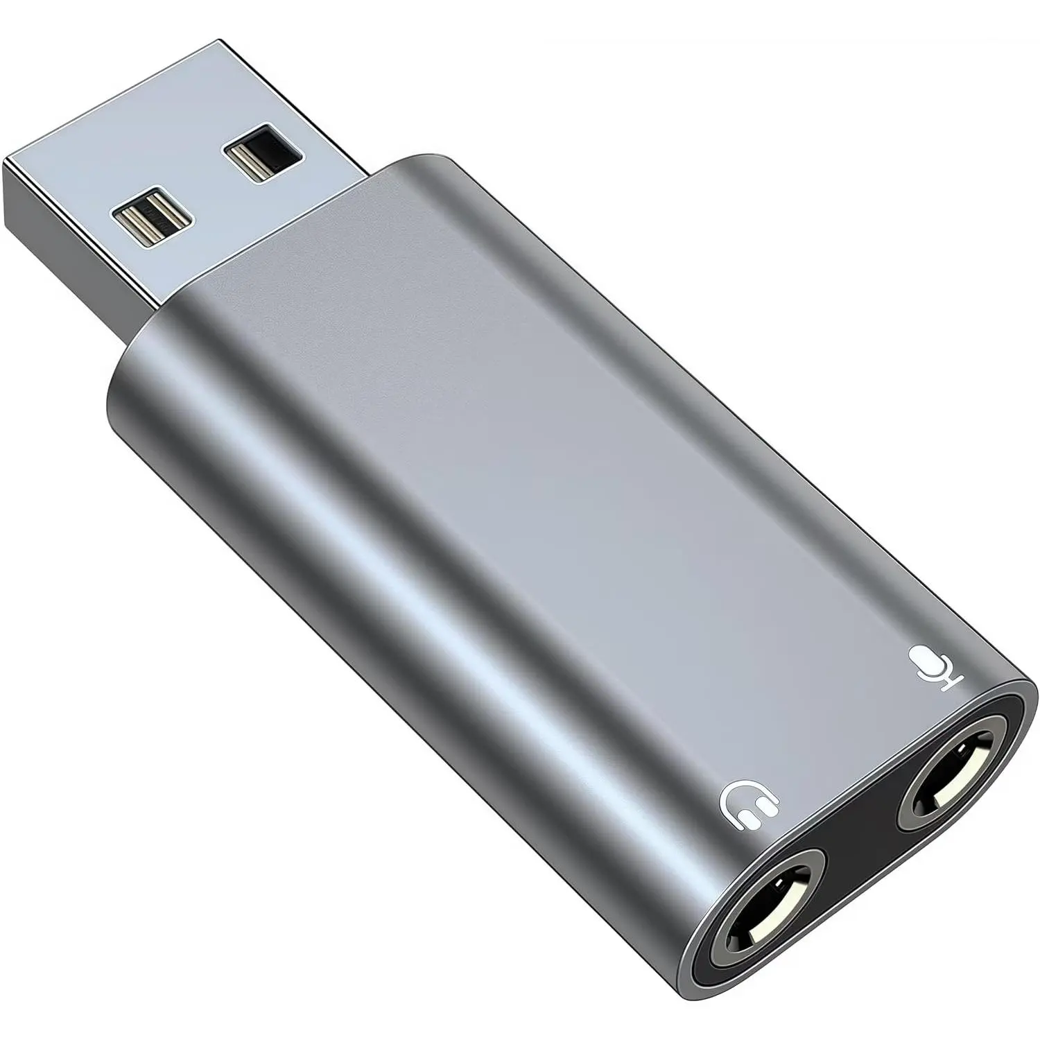 USB to 3.5mm Jack Audio Adapter, USB to Aux Adapter External Stereo Sound Card, USB to Headphone Jack Adapter for PS4/PS5/Headphone/Mac/Linux/Laptop/Desktops/Docking Station