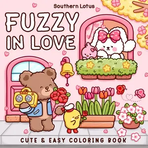 Fuzzy In Love: Coloring Book for Adults and Teens Featuring Little Fuzzy Animals in Love Moments and Cozy Activities, Cute Designs