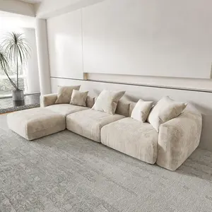 Karlhome 141 Inch & 111 Inch Chenille Deep Seat Loveseat Sofa, Stylish Compact Creamy Cloud Design for Living Room & Bedroom Small Spaces Home Furniture,  summervibe