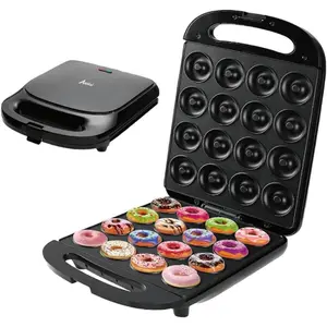 S mini donut maker machine updated doughnut waffle pancake cake mini donuts maker nonstick kids friendly doubleside heating16 small donuts fryer machine for instant breakfast black