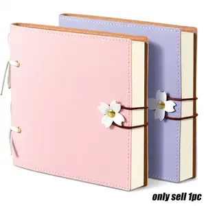 6x6-inch Square Notebook | 240 Thickened Blank Pages | Versatile for Scrapbooking, Wedding Memory Book & Journaling | Handcrafted Gift with Ceremony Sense, Available in Pink, Yellow, Blue, Purple