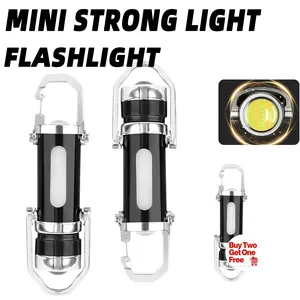 Buy Two Get One! New Strong Light Keychain Flashlight, 7 Lighting Modes, Extensible, 800 Lumens, Type-C Charging, Portable Small, Perfect Gift