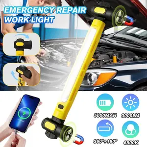 20W LED Magnetic Work Light - Rechargeable Lighting Bar with 3 Modes, 360° Adjustable Angle, Strong Magnetic Base, IP65 Rating, Ideal for Outdoor Use