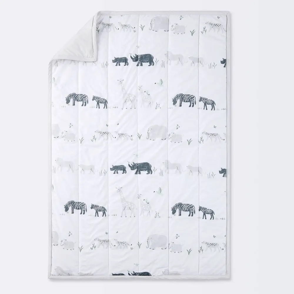 Cloud Island Crib Bed Linen Bedding Set Two by Two 100% Cotton Quilt Animals 4pc