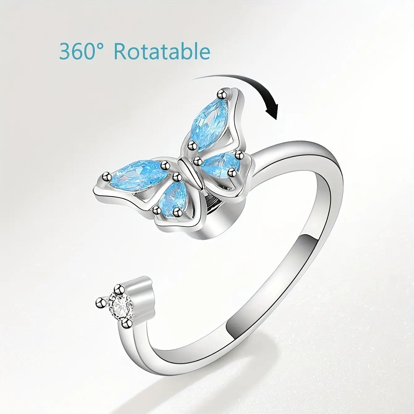 Women's Neutral Rotating Fidget Ring - Luxury Stress Relief Spinner Band, Fashionable Unique Design for Everyday Wear & Casual Matching, Summerwins (Bag Charm Accessory)