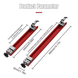 Portable Woodworking Miter Gauge Base Plate Adjustable Cutting Machine Guide Ruler 240mm/9.44in 360mm/14.17in for Carpentry Projects