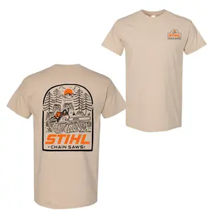STIHL Chainsaw Graphic T-shirt, Outdoor Nature Lumberjack Top, Unisex Breathable Cotton Menswear, Vintage Workwear Gift Tee