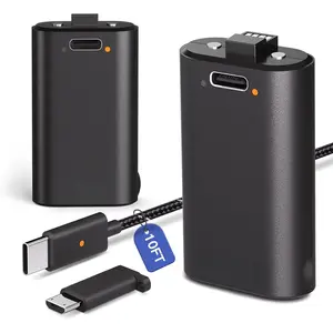 2 Pack  Rechargeable  Pack,  Series X Play & Charge Kit 1400mAh Capacity Fully charges in 3 Hours, 9 Ft USB Type-C , Compatible w/  Series X/S,  one/S/X/Elite Controllers