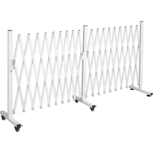 Aluminum Expandable Garden Fence, Portable Barricade Gate with Casters, Expansion Size 201*15.2*40.6 inches, Adjustable Flexible Fence Mobile Barricade Safety Barrier