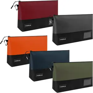 Canvas Tool Pouches with Zipper & Carabiner Clip Zippered Tool Organizer Multipurpose Mini Tool Organization