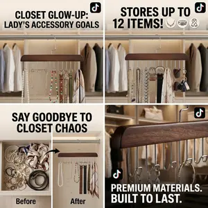 Premium Wooden Closet Organizer | Multi-HPremium Wooden Closet Organizer | Multi-Hook Space Saving Hanger for Belts, Ties & Accessoriesook Space Saving Hanger for Belts, Ties & Accessories