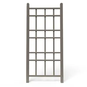 Dura-Trel Cottage 28x66 Inch PVC Vinyl Outdoor Patio Trellis with Anchors, Mocha