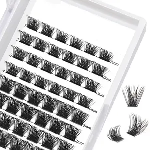 72 Pcs Wide Stem Individual Lashes C/D Curl 8-16mm Length DIY Eyelash Extension - Cluster Lashes , Cosmetic Makeup Daily