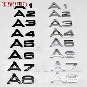 Audi A series car back door lettering decorative sticker, rear box logo letter sticker modified parts, suitable for Audi A1/A2/A3/A4/A5/A6/A7/A8 and other models sold on the market