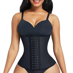 FeelinGirl Latex Waist Trainer Plus Size Shapewear 3 Hooks Cincher Comfort Soft Womenswear Workout Compression Underwear