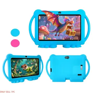 7-inch Android tablet with shockproof protective case, 1GB + 16GB, Wi-Fi, parental controls, dual cameras, Bluetooth tablet, educational, blue/pink, eye protection mode