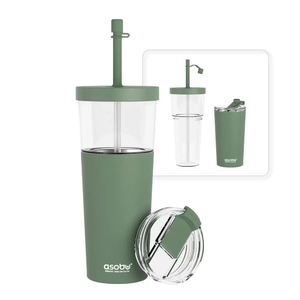 Asobu ClearInsulation Straw Tumbler Marina with Tritan