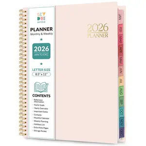 SKYDUE 2026 Monthly & Weekly Planner with Tabs, JAN - DEC 2026, 8.5" x 11"
