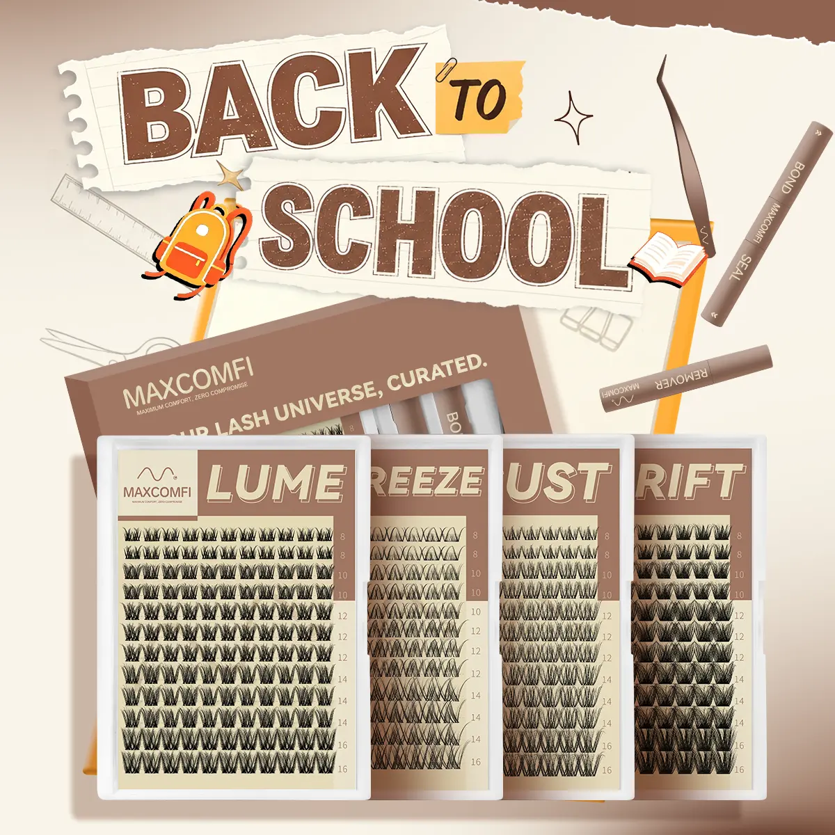 Maxcomfi DD Curl Cluster 2.0 Multi-Pack | Natural Layered Lash Clusters | 4 Styles in one link Natural / Medium / Volume Lashes Clusters Waterproof Cryproof  Longlasting Party Mother Gifts SummerVibes,sunscreen,back to school