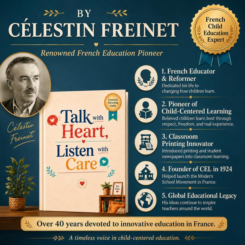 By Célestin Freinet, Parenting Guide Book for Raising Confident Kids, Practical Tips for Listening, Understanding Feelings, Cooperation, Autonomy, Praise & Family Communication