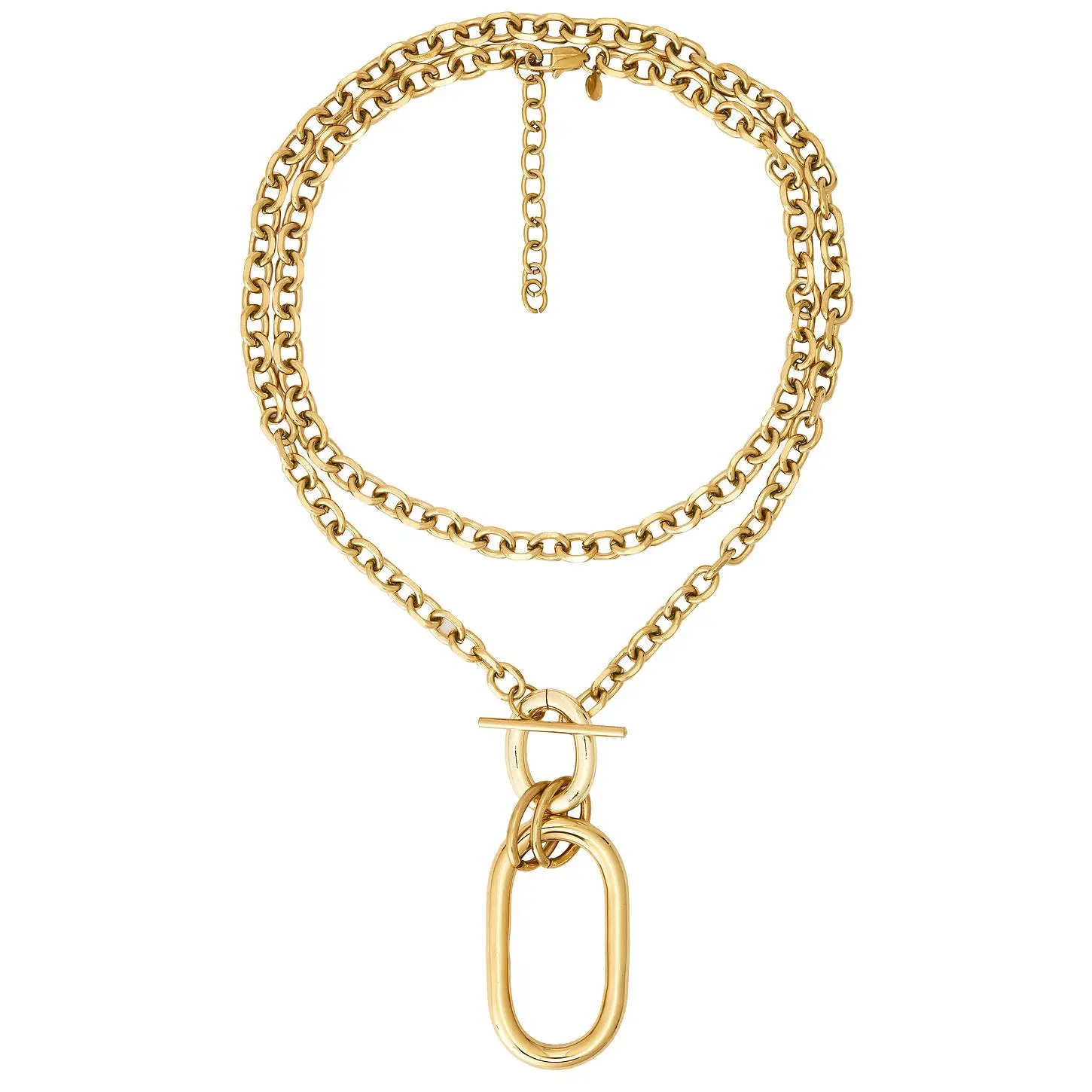 petit moments Large Carabiner Necklace in Waterproof/gol