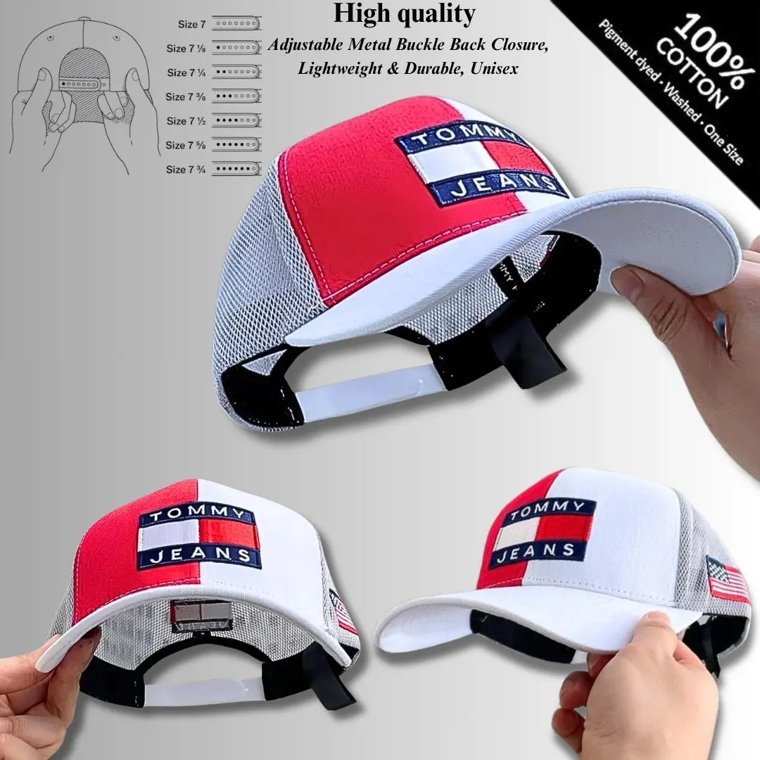 Tommy Jeans Mesh Snapback Hat – Premium Trucker Cap, Classic Streetwear Baseball Hat for Men & Women