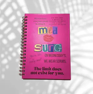 Pink Medical Surgical Nursing School Journal Notebook with 200 Pages of Fill-in Templates B5 Sizing
