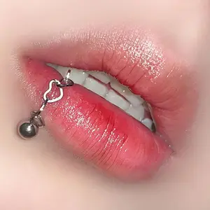 titanium steel love chain lip nail lip ring one nail dual-purpose detachable piercing jewelry niche fashion men and women round ball point