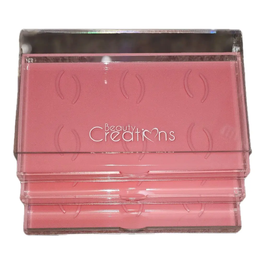 Beauty Creations Pink Eyelash Organizer Box, Plastic Tabletop Makeup Storage with Compartments, Desk Top Beauty Holder for Adults, Acrylic, Plastic, Ample Space, Enhance Your Makeup Routine, Ideal For Makeup Storage