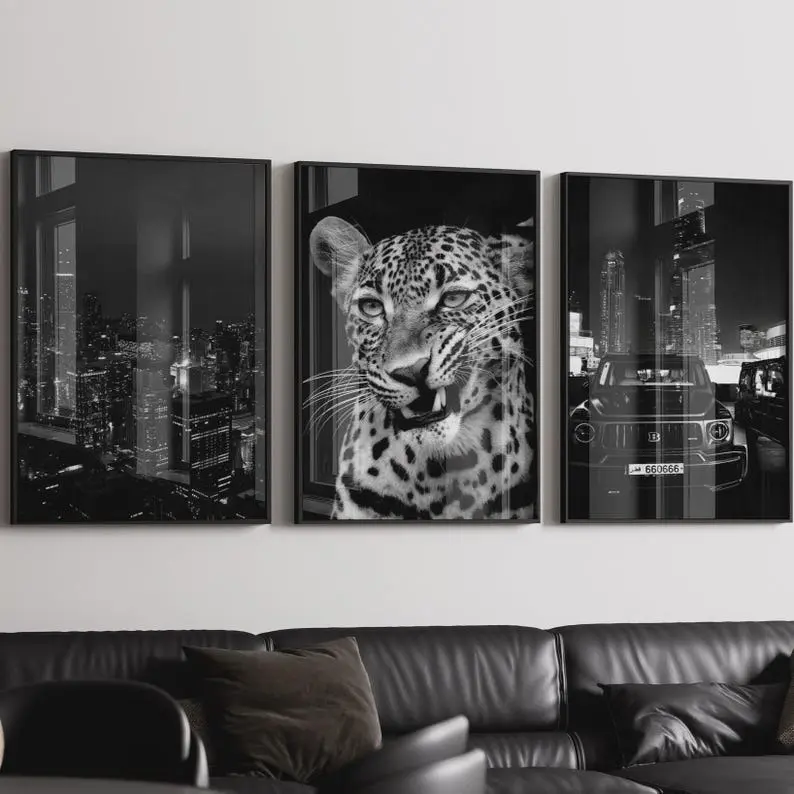 Black & White Luxury Fashion Poster, Set of 3 Luxury Fashion Print, Luxury Fashion Posters, Designer Wall Art, Luxury Art for Room