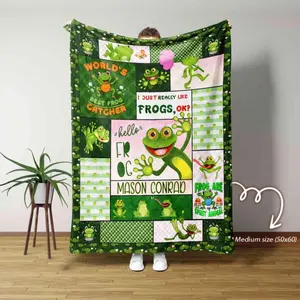 Personalized Frogs Blanket, Frog Blanket, Kids Frogs Lover Gift Blanket, Frog Baby Blanket, Frog Lovers Blanket, Amphibians Lover GiftChristmas GiftAnimal Lovers' Gift, Cute Animal,Nature Blanket,Gift for Kids