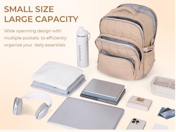 CLUCI HolidayHaul HolidayHaul New Collection School Backpack Puffer Backpack 17.3 Inch Laptop Backpack for Women, Anti Theft Travel Backpack, Puffer Quilted Work, Water Resistant College Bookbag, Carry on Bckpack