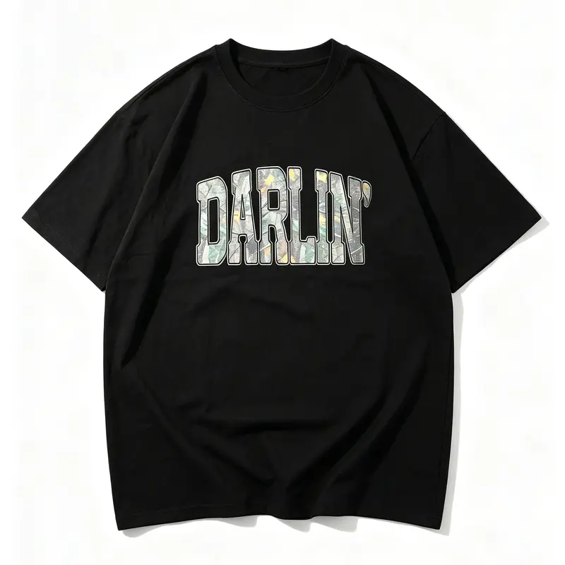 Retro Camo Western T-Shirt, Darlin Retro Camo Country Distressed Cowboy Quote, Camouflage Shirt, Western Concert Shirt, Southern Tee Cute Womenswear Oversized Flat